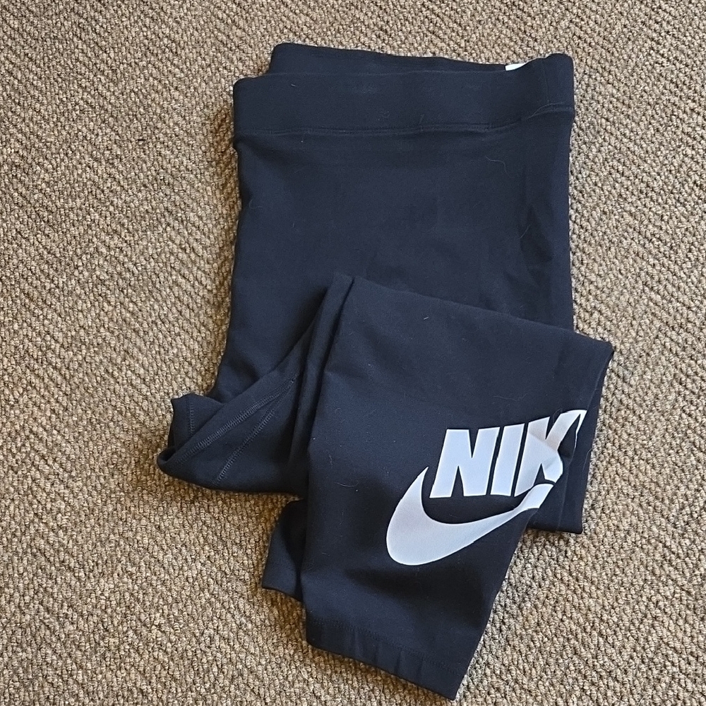 Nike Black Leggings with White Logo
